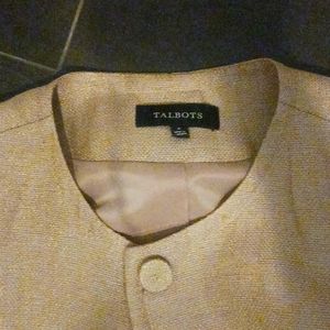 Talbots size 6 button up blazer color gold w sparkles very golden